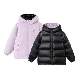 巴拉巴拉儿童羽绒服女童连帽两面穿外套大童上衣2025冬装新款童装