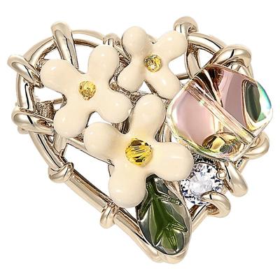 shes茜子清新心形小花胸针