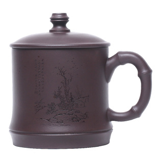 正宗宜兴紫砂杯大容量800ml杯子男女士带盖杯茶具家用超大号水杯