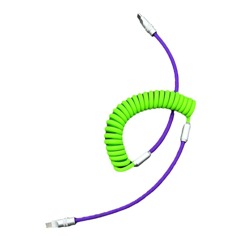 适用Carplay车载充电线弹簧伸收缩数据线iPhone苹果17华为88W充电器线手机USB快充车用汽车车充奔驰奥迪宝马