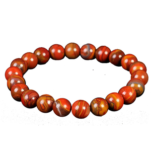 天然战国红手链北票宣化圆珠散珠鸡油黄玛瑙战国红手串男女款