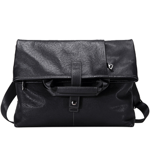 冷兽单肩包男真皮休闲斜挎包手提男包横款大容量牛皮男士包包潮牌