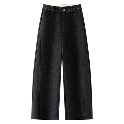 加绒裤子女加厚冬季2025新款直筒裤今年流行爆款小个子羊毛弯刀裤