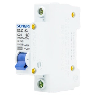 上海松日空气开关双P漏电开关小型断路器2P63A漏电保护器单双漏电