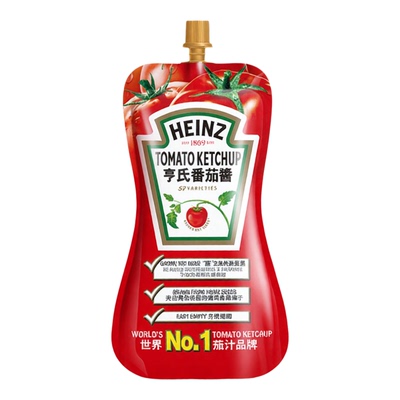 亨氏HEINZ唧唧包茄汁番茄酱320克健康无添加番茄蘸酱炸鸡薯条小吃