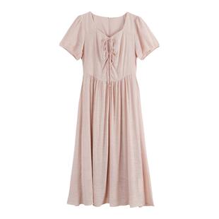 gcrues韩系厅里厅气连衣裙女夏季2025新款法式仙女裙设计感长裙子