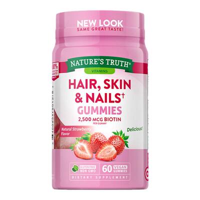 美国自然之珍胶原蛋白软糖发肤甲维C维E生物素hair skin nails