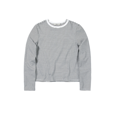 慵懒设计感条纹长袖T恤正肩内搭