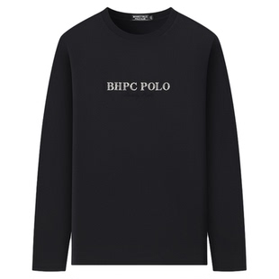 【细密砂织】比华利保罗2025秋冬新款男针织衫长袖圆领T恤休闲