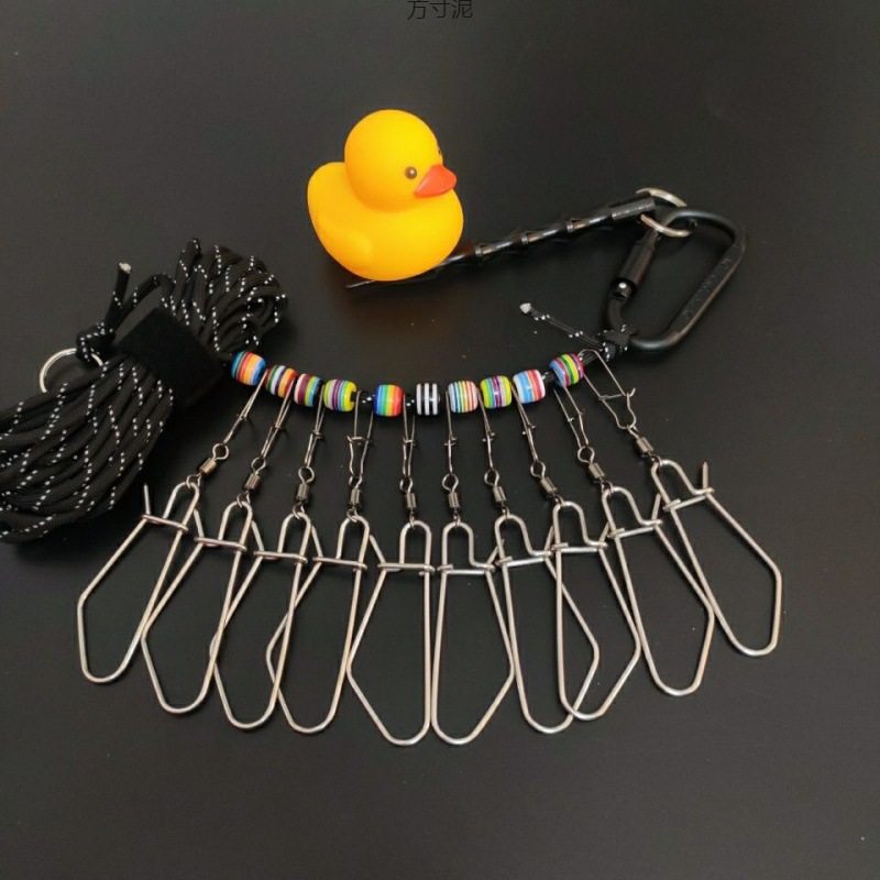 9芯反光伞绳带10扣鱼器锁扣亚鱼一件锁鱼活鱼扣活鱼批发锁路便携