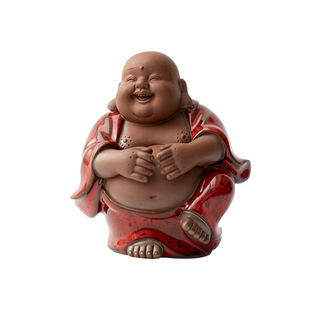 创意陶瓷可爱大肚弥勒佛茶宠摆件禅意笑佛中式茶室博古架禅意装饰