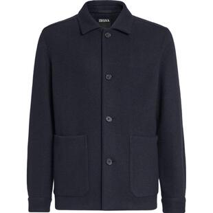 ZEGNA杰尼亚男装海军蓝羊毛及山羊绒 Alpe 工装夹克外套