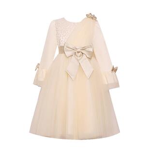 儿童礼服公主裙秋冬女童高端花童婚礼主持人生日小女孩钢琴演出服