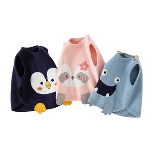 戴维贝拉秋装新款儿童马甲女童针织毛衣童装男童小童宝宝背心坎肩