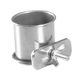 鹦鹉食盒不锈钢防溅鸟食罐外置喂食器站杆喂鸟用神器挂式食碗食杯