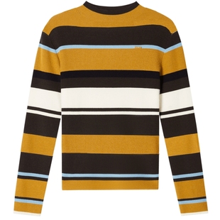 PSALTER诗篇冬圆领学院风条纹毛衣羊毛针织衫