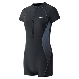 鸿星尔克女款连体平角游泳衣高级竞速专用温泉游泳馆运动成人泳装