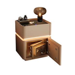 智能实木床头柜保险箱一体家用卧室轻奢高级感2026热卖小型保险柜