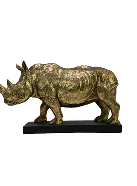 树脂非洲鎏金犀牛电视柜底座摆件