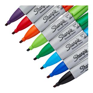 美国三福斜方头油性记号笔sharpie扁体笔身彩绘标记笔 油性斜头4MM马克笔38201