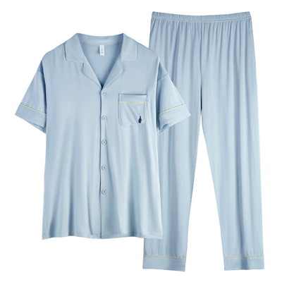 男士莫代尔短袖家居服套装