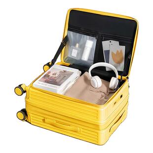 万向轮行李箱侧开盖深仓一体式可扩容宽拉杆20寸登机铝框男女耐用