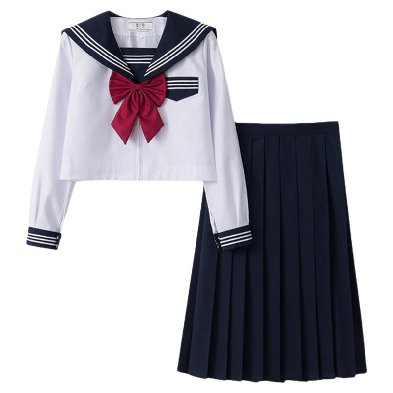 日系甜美JK制服正统基础款水手服中间服学院风校服班服百褶裙套装