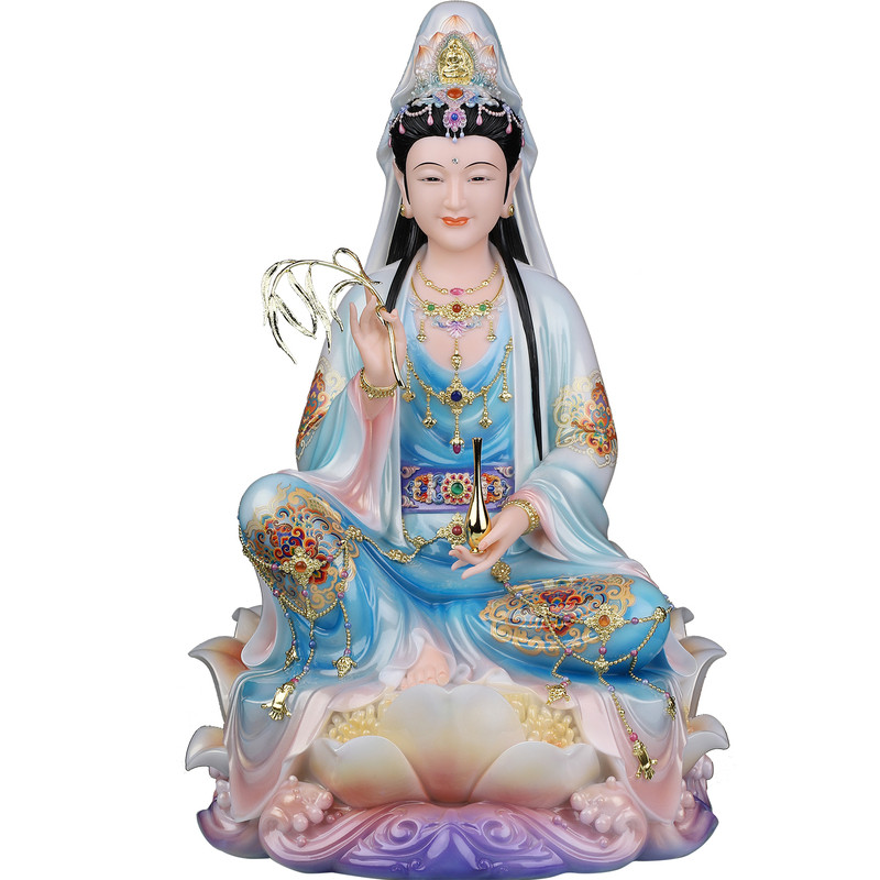 摆件汉白玉观世音娘娘居家