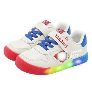 泰兰尼斯儿童闪灯鞋春秋款男童闪灯板鞋女童闪灯鞋防滑耐磨儿童鞋