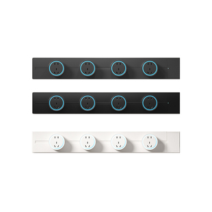 带开关轨道插座家用滑动明装厨房餐边柜32A电力导轨可移动排插