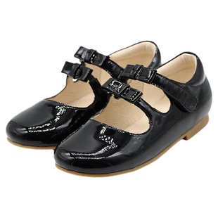 little winkaa女童公主鞋子新款春秋双蝴蝶结小皮鞋漆皮玛丽珍鞋