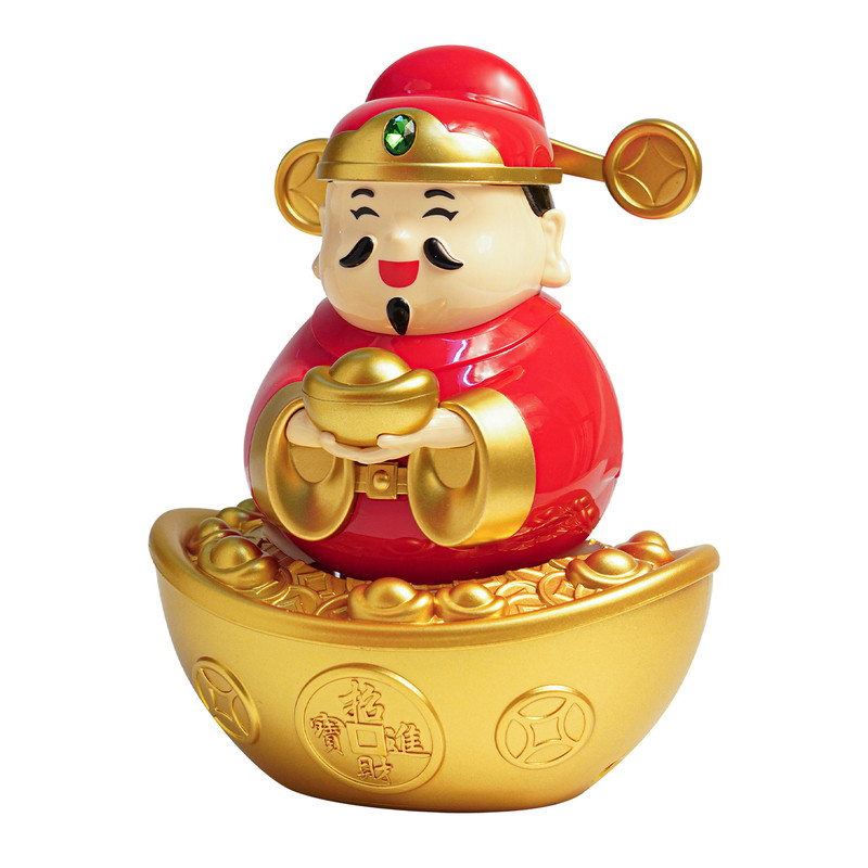 太阳能国潮大元宝财神摆件