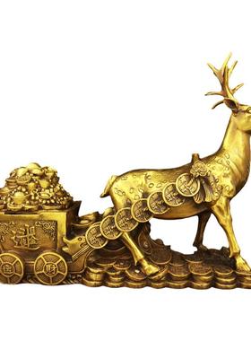 醉芒黄铜材质摆件中式客厅聚宝盆