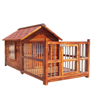 狗窝室外防水实木狗屋中大型犬金毛狗窝防雨冬天犬舍四季用狗别墅