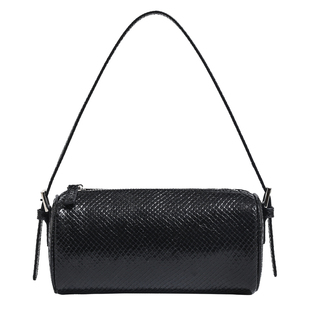 DAOR小众真皮笔筒包迷你手提圆筒包女2025新款单肩斜挎手提笔袋包