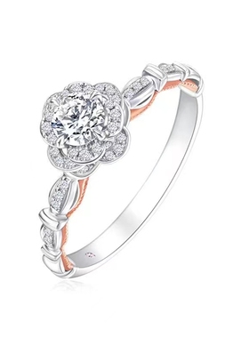 小红书同款在逃公主玫瑰花戒指女个性轻奢城堡烟花系列手捧花钻戒