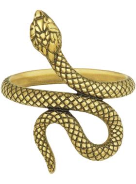 流金古埃及黑金复古蛇圈戒指