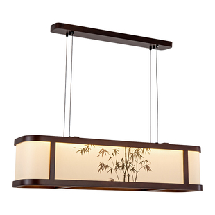 宋式美学实木餐厅灯餐桌禅意茶室书房吧台氛围中古风艺术吊灯长条