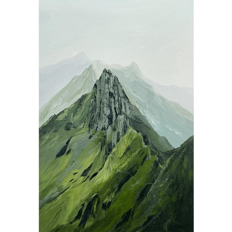 忒派客厅大气山水风景手绘油画