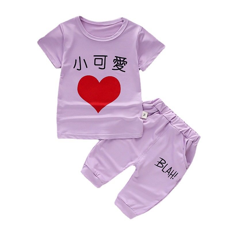 女童夏装0-1-2-4岁短袖套装可爱