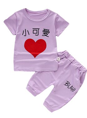女童夏装0-1-2-4岁短袖套装可爱