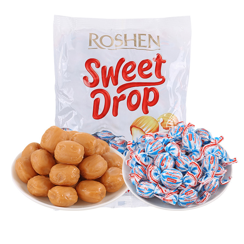 俄罗斯进口馆乌克兰进口如胜滴滴香夹心牛奶硬糖奶糖香浓焦香零食