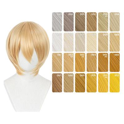 ND家万用头皮顶MSN短发049-072色cos假发亚麻金黄棕粉橙橘白收脸