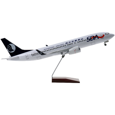 新品737山东航空模型拼装带轮子