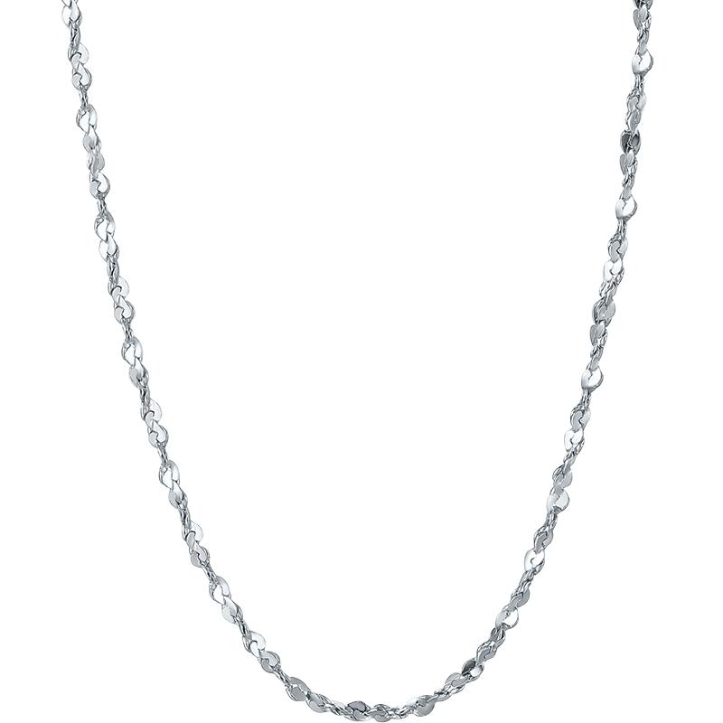 T周六福铂金项链女款pt950白金满天星锁骨链轻奢细素链送圣诞礼物