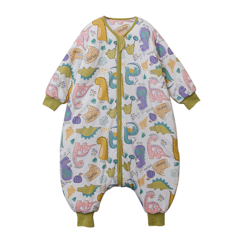 呼西贝睡袋儿童恐龙8.0卡通宝宝 秋冬婴儿加厚家居服防踢被棉睡袋