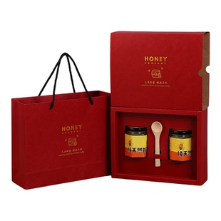 蜂蜜包装盒高档含瓶蜂王浆盒子礼品盒高级感红色高端礼盒设计定制