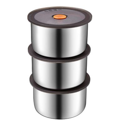 保鲜碗不锈钢带盖圆形食材保鲜盒