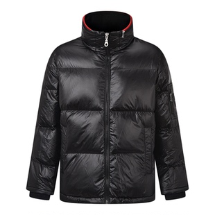 【鹅绒】RARE威雅男装2025冬季新款立领保暖外套黑色短款羽绒服男