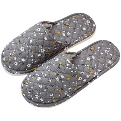 防滑软底地板碎花包头布艺棉拖鞋